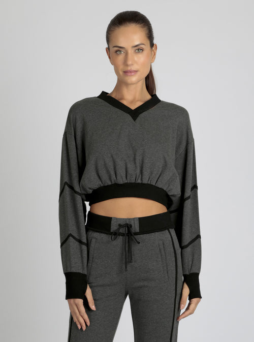 Belina V Neck Sweatshirt final sale - Blanc Noir Online Store