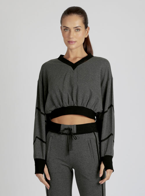Belina V Neck Sweatshirt final sale - Blanc Noir Online Store