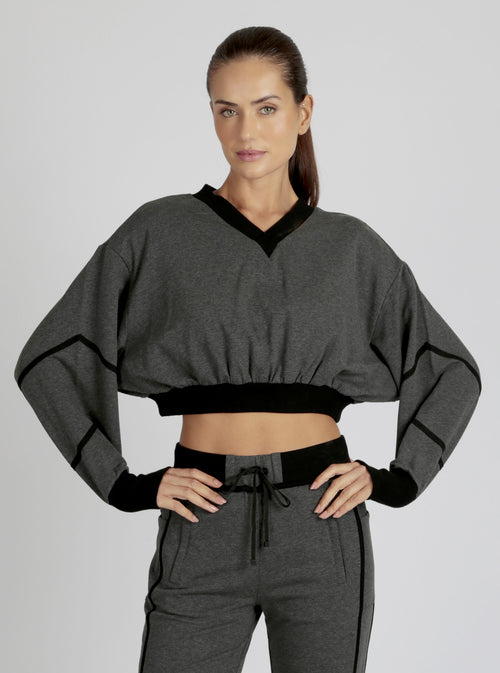 Belina V Neck Sweatshirt final sale - Blanc Noir Online Store