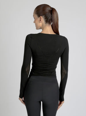 Seamless Scoop Neck Top - Blanc Noir Online Store