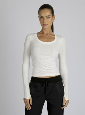 Seamless Scoop Neck Top - Blanc Noir Online Store