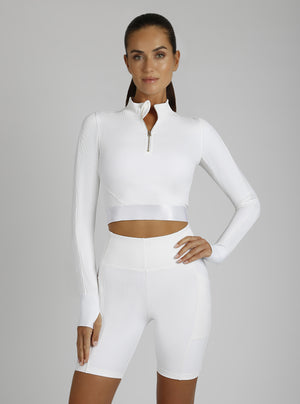 Directional Rib Gold Trims Top - Blanc Noir Online Store