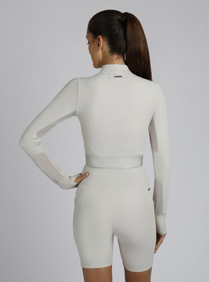 Directional Rib Gold Trims Top - Blanc Noir Online Store