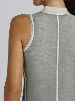 Silk Cashmere LuxeKnit Astrid Mock Neck Top - Blanc Noir Online Store