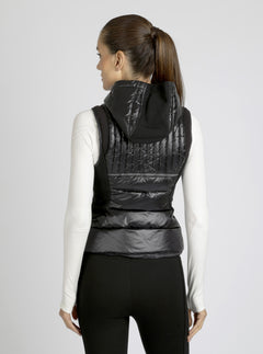 Reflective Inset Down Filled Feather Weight Vest - Black - Blanc Noir Online Store