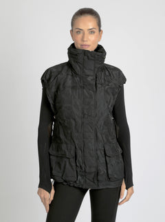 Camo Oversize Svetlana Vest Gold Trims - Blanc Noir Online Store