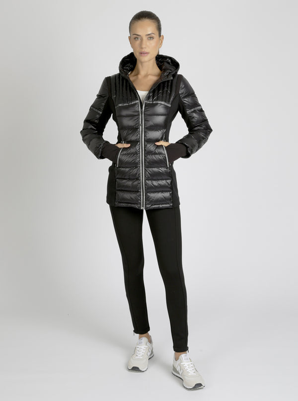 Reflective Inset Down Filled Feather Weight Parka - Blanc Noir Online Store