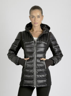Reflective Inset Down Filled Feather Weight Parka - Blanc Noir Online Store