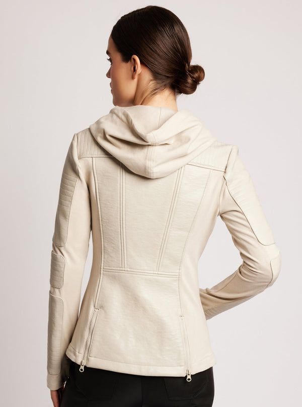 Asym Hooded Moto - Blanc Noir Online Store