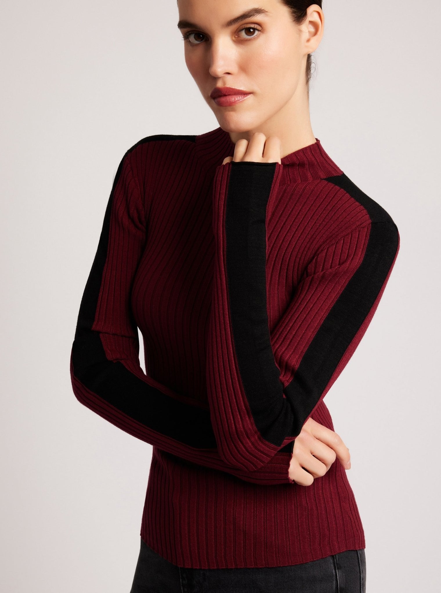 Blair Mock Neck Sweater - Blanc Noir Online Store