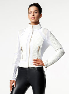 Mesh Moto Jacket Gold Trims - Blanc Noir Online Store