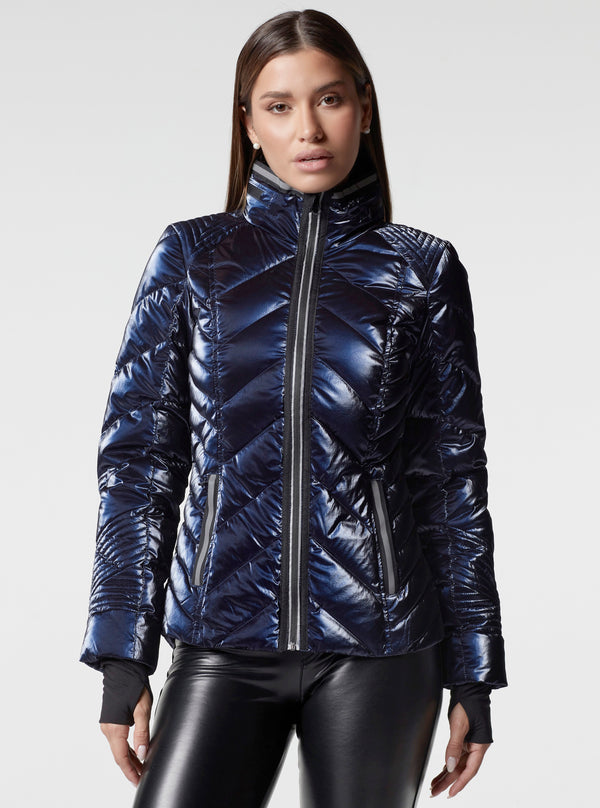 Super Hero Puffer Down Filled Jacket with Reflective Trim - Blanc Noir Online Store