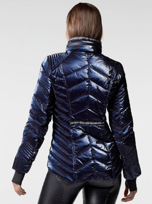 Super Hero Puffer Down Filled Jacket with Reflective Trim - Blanc Noir Online Store