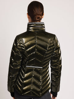 Super Hero Puffer Down Filled Jacket with Reflective Trim - Blanc Noir Online Store