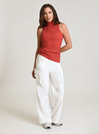 Charlotte Mock Neck Tank - Blanc Noir Online Store