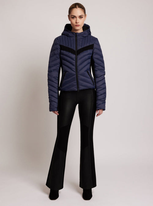 Chevron Stripe Down Filled Puffer Jacket - Blanc Noir Online Store