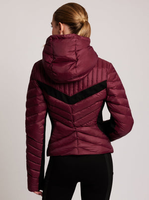 Chevron Stripe Down Filled Puffer Jacket - Blanc Noir Online Store