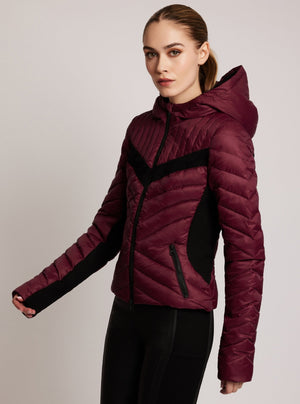 Chevron Stripe Down Filled Puffer Jacket - Blanc Noir Online Store