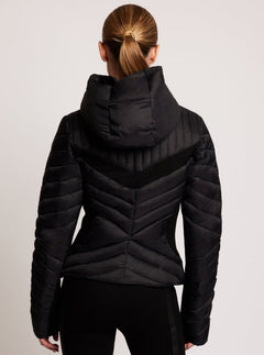 Chevron Stripe Down Filled Puffer Jacket - Blanc Noir Online Store