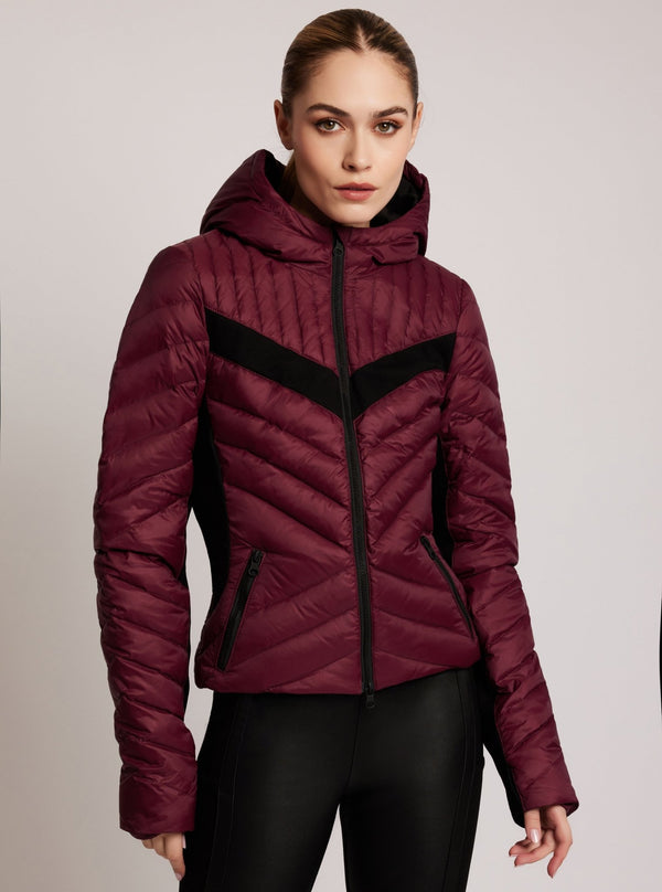 Chevron Stripe Down Filled Puffer Jacket - Blanc Noir Online Store