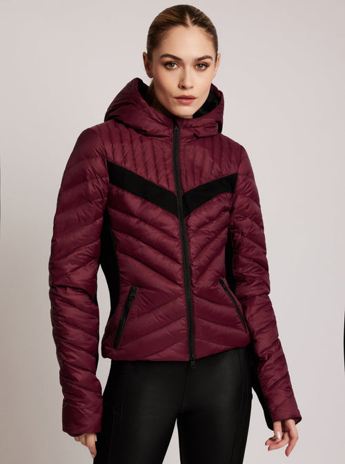 Chevron Stripe Down Filled Puffer Jacket - Blanc Noir Online Store