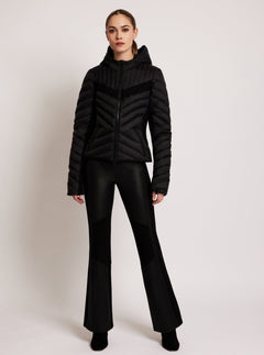Chevron Stripe Down Filled Puffer Jacket - Blanc Noir Online Store