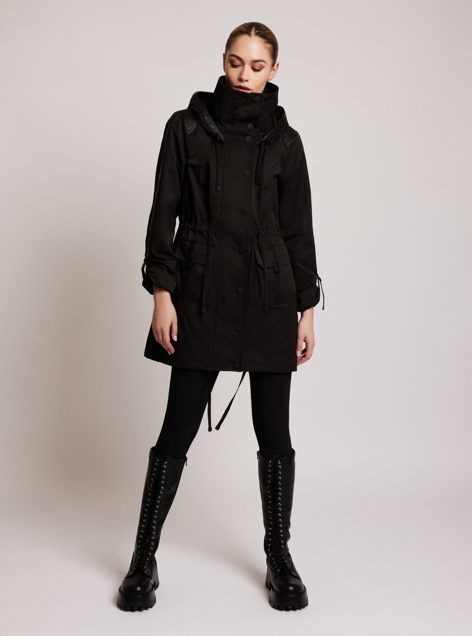 Classic Solid Anorak - Blanc Noir Online Store