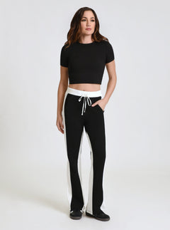 Color Blocked Wide Leg Pant - Blanc Noir Online Store
