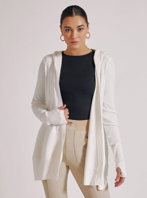Cropped Portola Cardigan - White - Blanc Noir Online Store