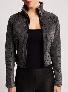 Denim Moto Jacket - Blanc Noir Online Store