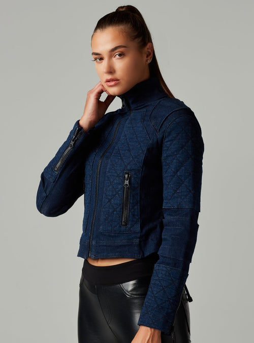 DENIM SEVILLE MOTO JACKET - Blanc Noir Online Store