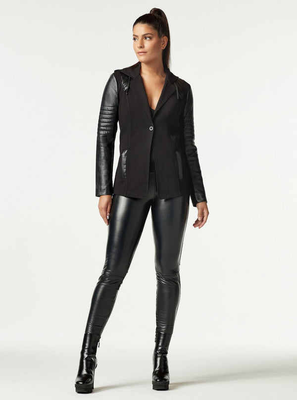 Hooded Blazer - Black - Blanc Noir Online Store