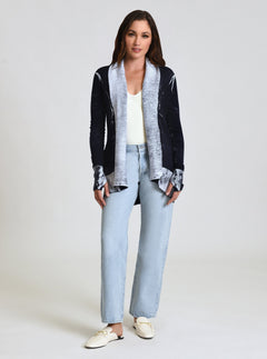 Huntress Drape Front Cardigan - Blanc Noir Online Store