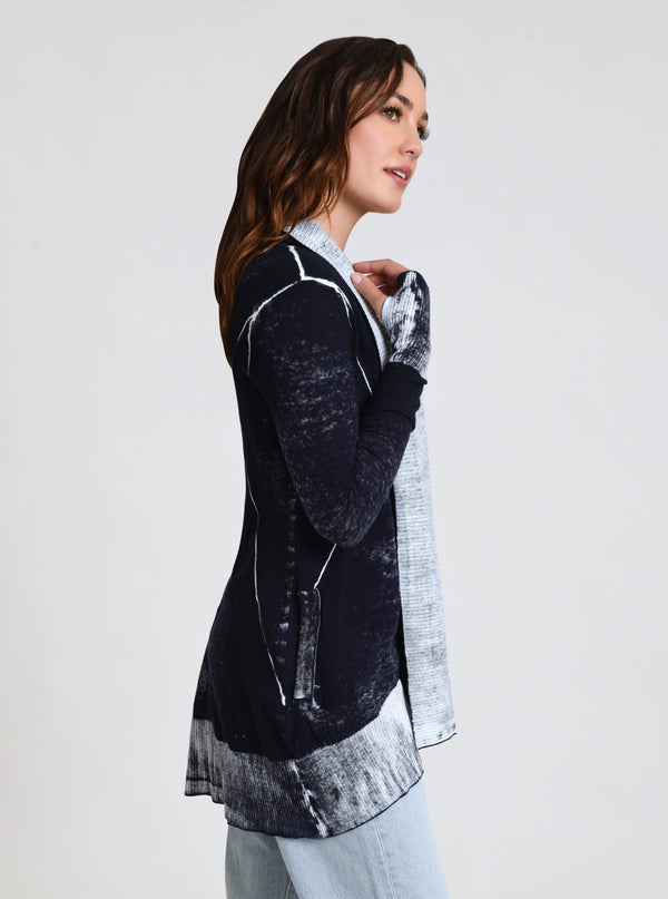 Huntress Drape Front Cardigan - Blanc Noir Online Store
