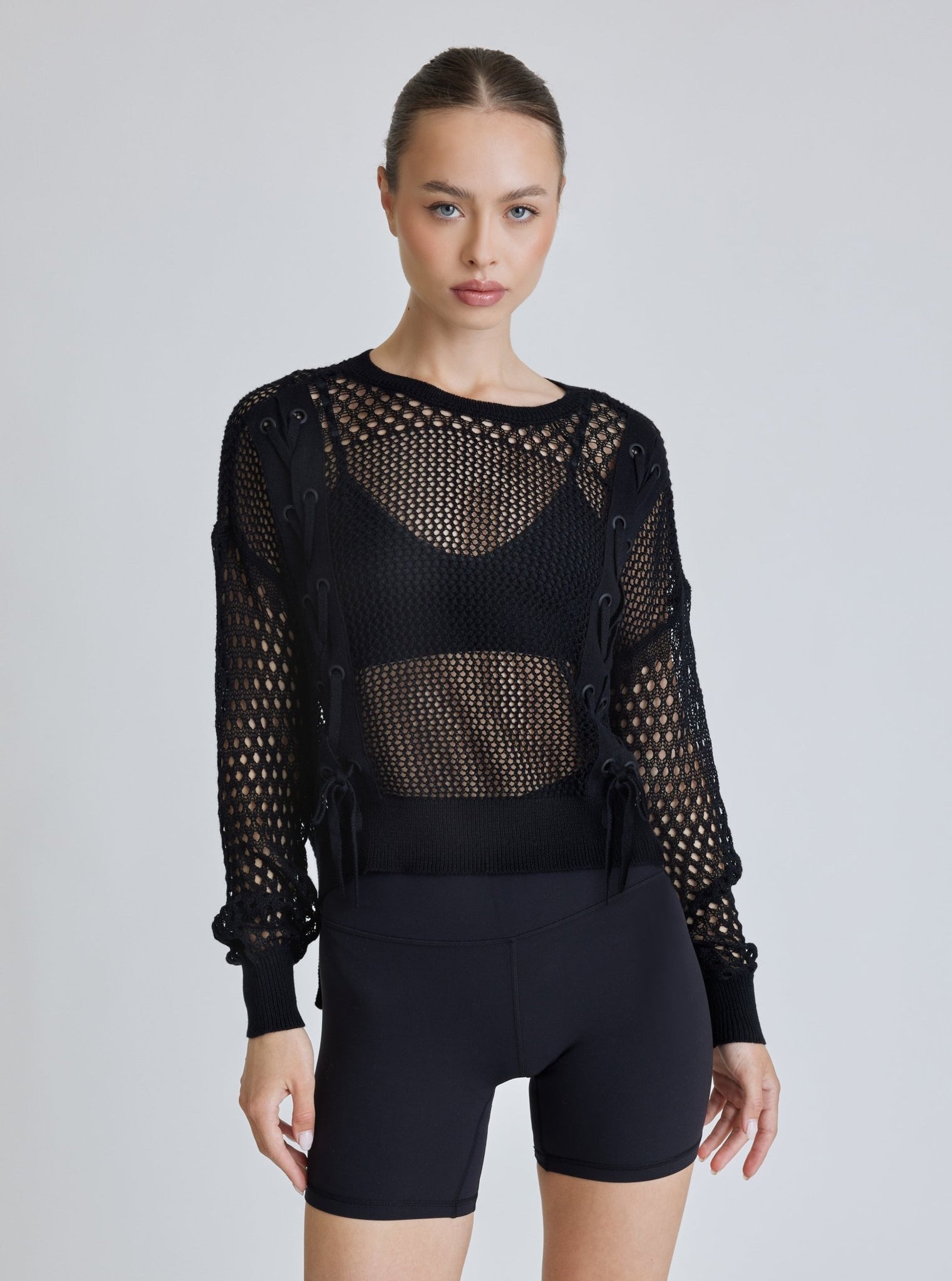 LACE UP SWEATSHIRT - Blanc Noir Online Store