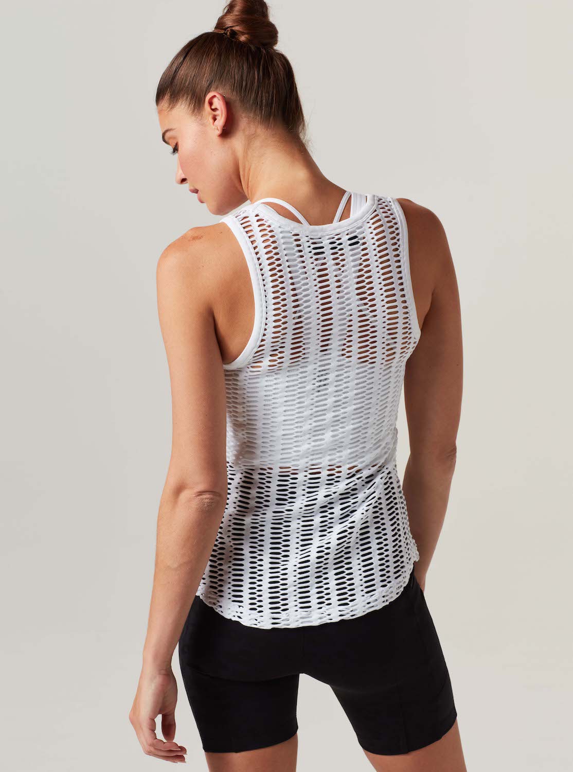 LINEAR MESH TANK TOP - Blanc Noir Online Store
