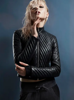 Maeve Mini Quilted Vegan Leather Moto Black