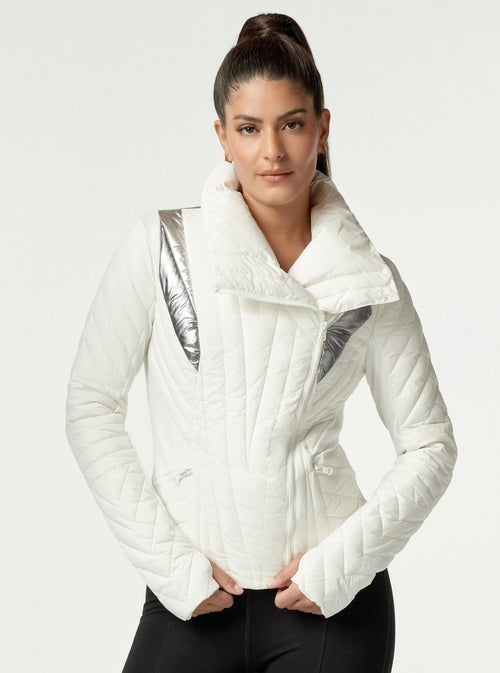 METALLIC MOTION PANEL PUFFER - Down Filled - FINAL SALE - Blanc Noir Online Store