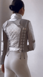 Metallic Moto Mesh Jacket - Blanc Noir Online Store