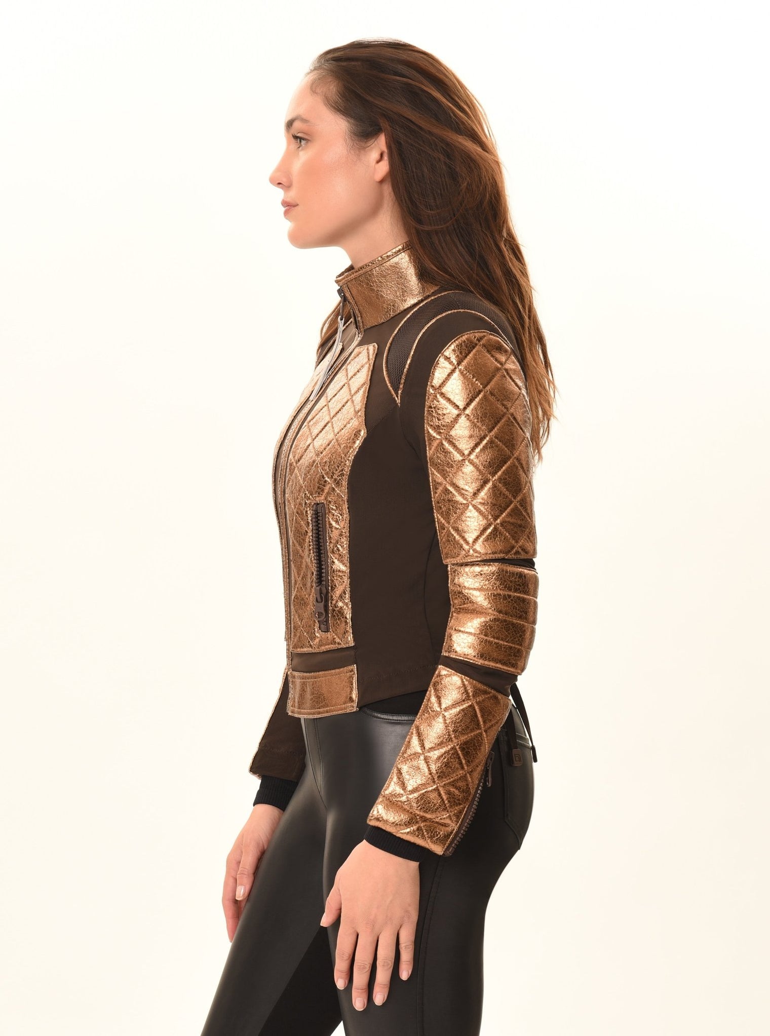Metallic Moto Mesh Jacket - Blanc Noir Online Store