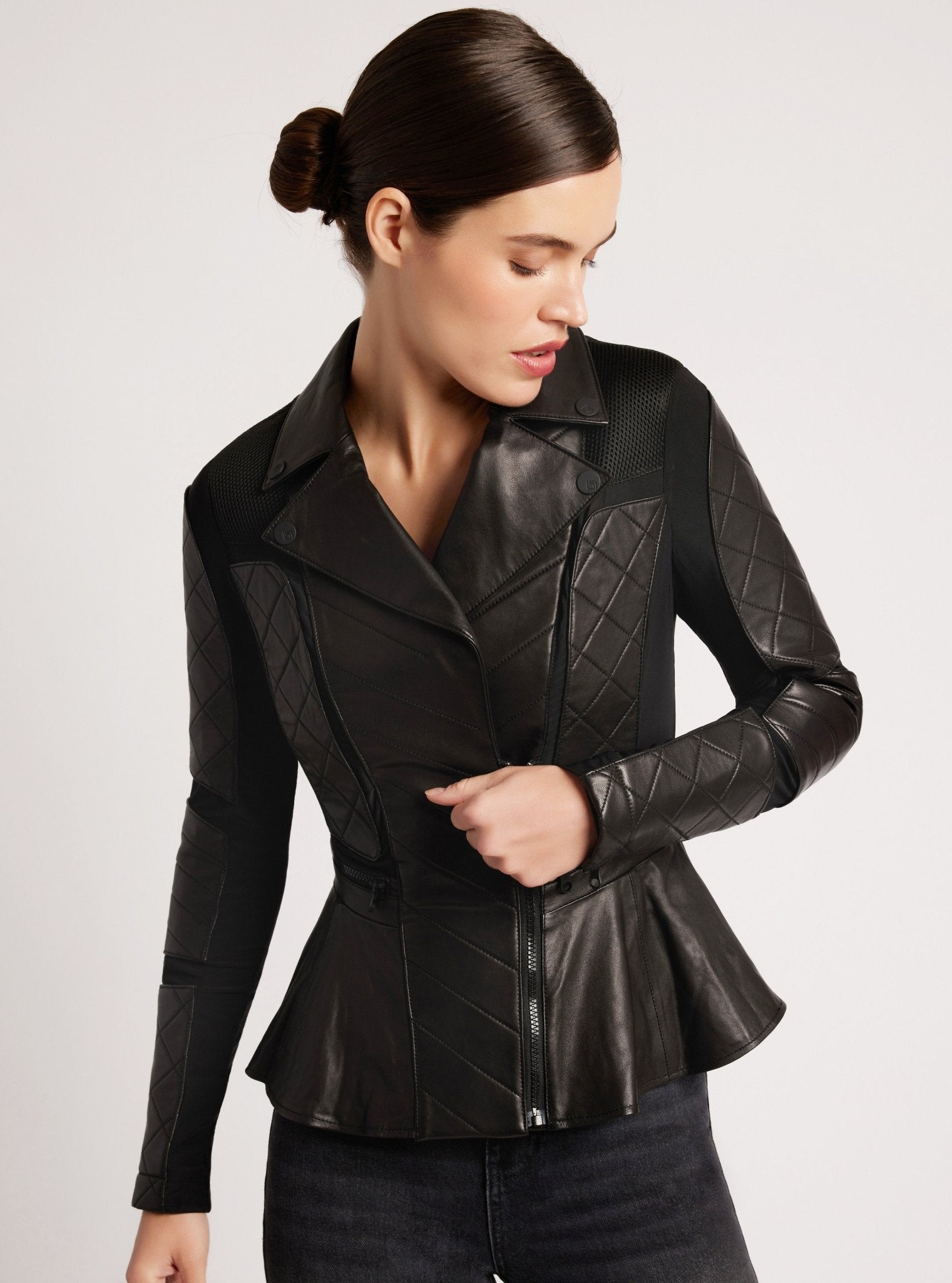 Moto Mesh Peplum Jacket