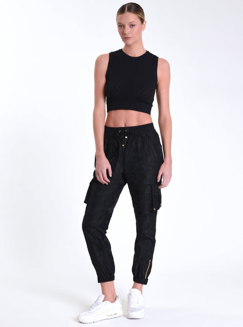 New Camo Pant Gold Trims - Blanc Noir Online Store