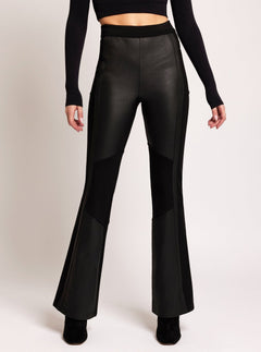 Ponte Leather Bootcut - Blanc Noir Online Store