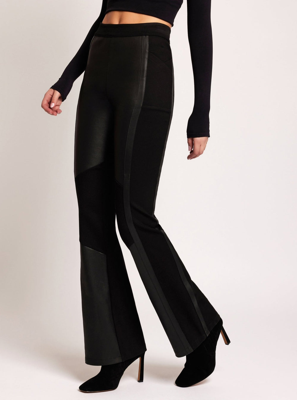 Ponte Leather Bootcut - Blanc Noir Online Store