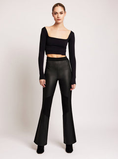 Ponte Leather Bootcut - Blanc Noir Online Store