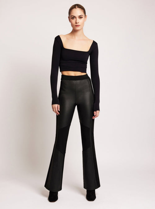 Ponte Leather Bootcut - Blanc Noir Online Store