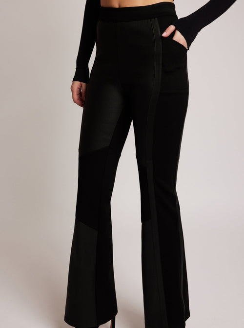 Ponte Leather Bootcut - Blanc Noir Online Store