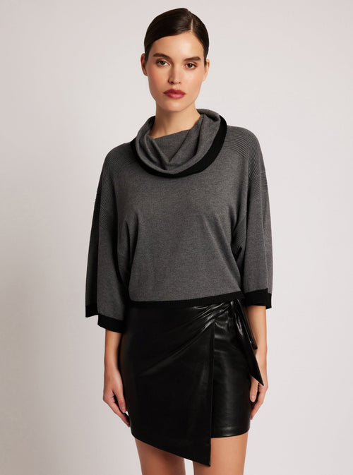 Portola Heathered Cowl Neck Sweater final sale - Blanc Noir Online Store