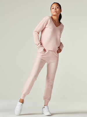 Portola V Neck Sweater - Peach Whip - Blanc Noir Online Store
