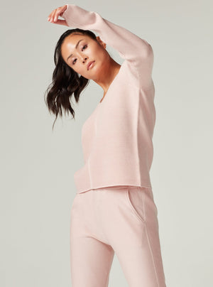 Portola V Neck Sweater - Peach Whip - Blanc Noir Online Store